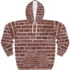 Hoodie designed with a realistic red brick wall pattern.
