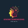 Colorful profile with network design and Divine Dimensions Prints text.