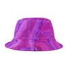 Purple and pink marbled bucket hat with stitched brim.
