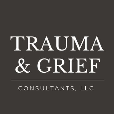 Logo for Trauma &amp; Grief Consultants, LLC in white text on dark background.