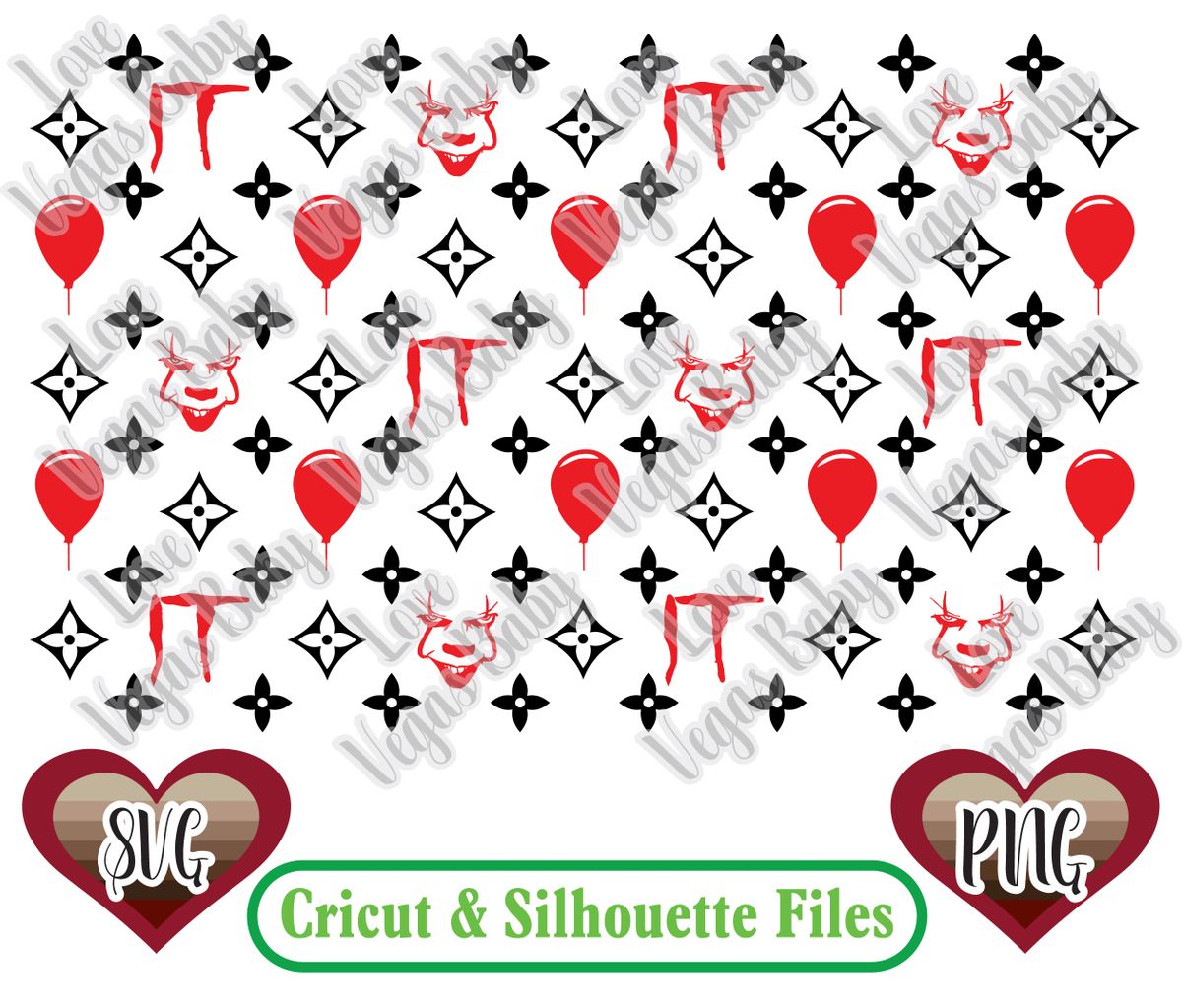 Download Pennywise Lv Inspired Pattern Svg PSD Mockup Templates
