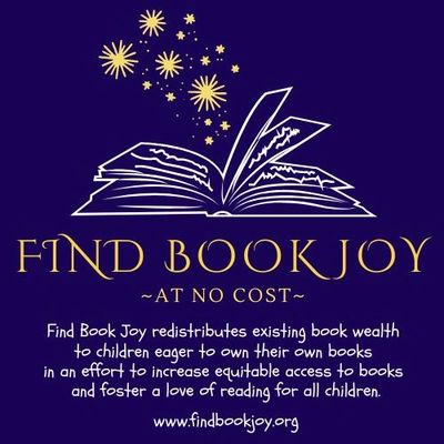 Logo for Find Book Joy promoting free book access for children.