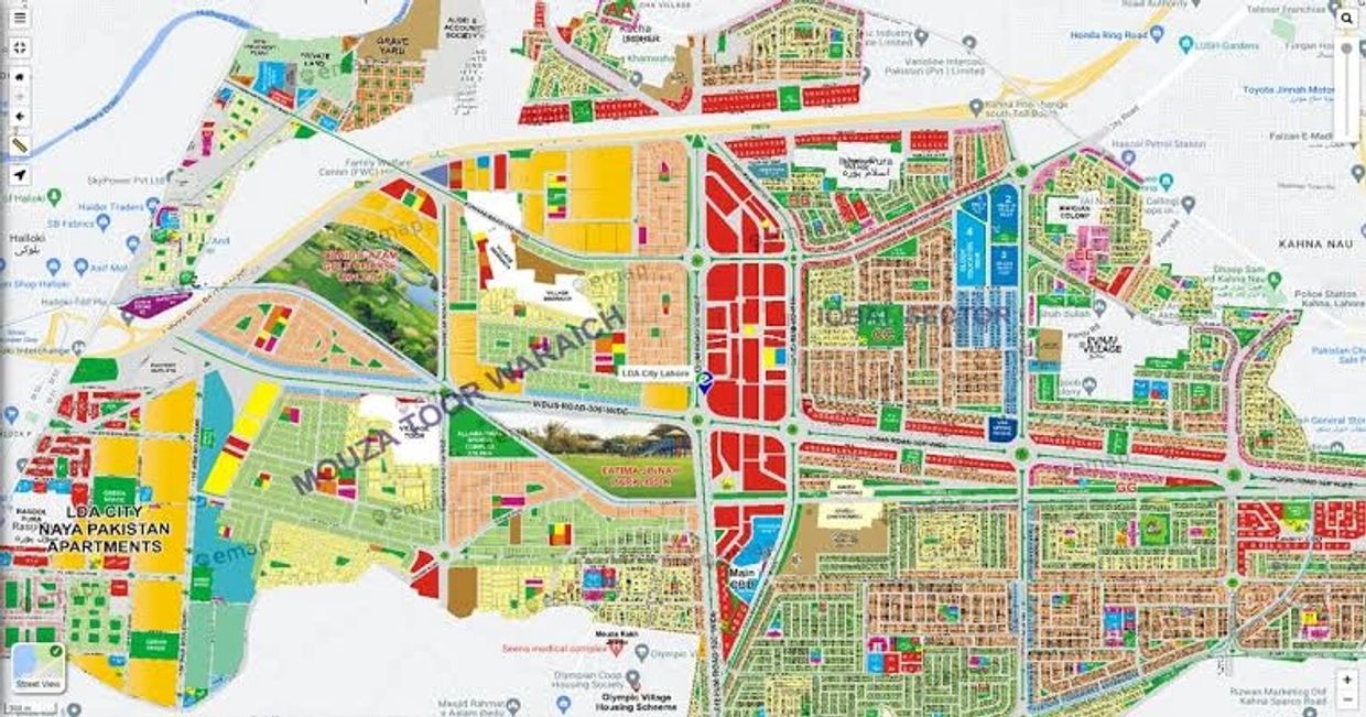 LDA City Lahore Map