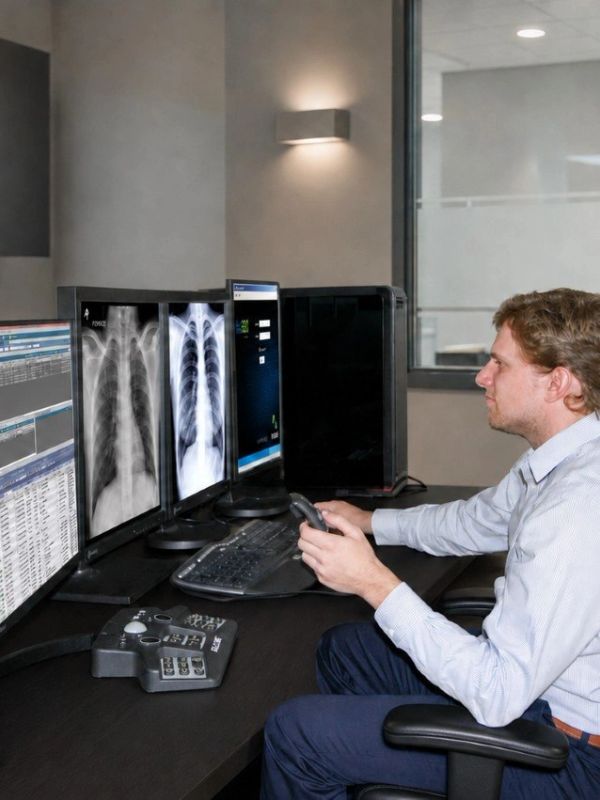 The RADCOM 4 Multi-PACS Reading Station enables radiologists to monitor four independent worklists in real time from a single workstation. With instant switching between four isolated PACS environments, users can read studies for multiple hospitals or imaging centers using one diagnostic monitor setup, one keyboard, one mouse, and one microphone. Designed to simplify complex workflows, the RADCOM 4 increases productivity, minimizes distractions, and creates a more efficient reading environment for high-volume teleradiology and enterprise imaging practices.