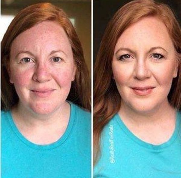 Stunning face makeovers before and after using iiid cream foundation makeup by Seint Beauty.  