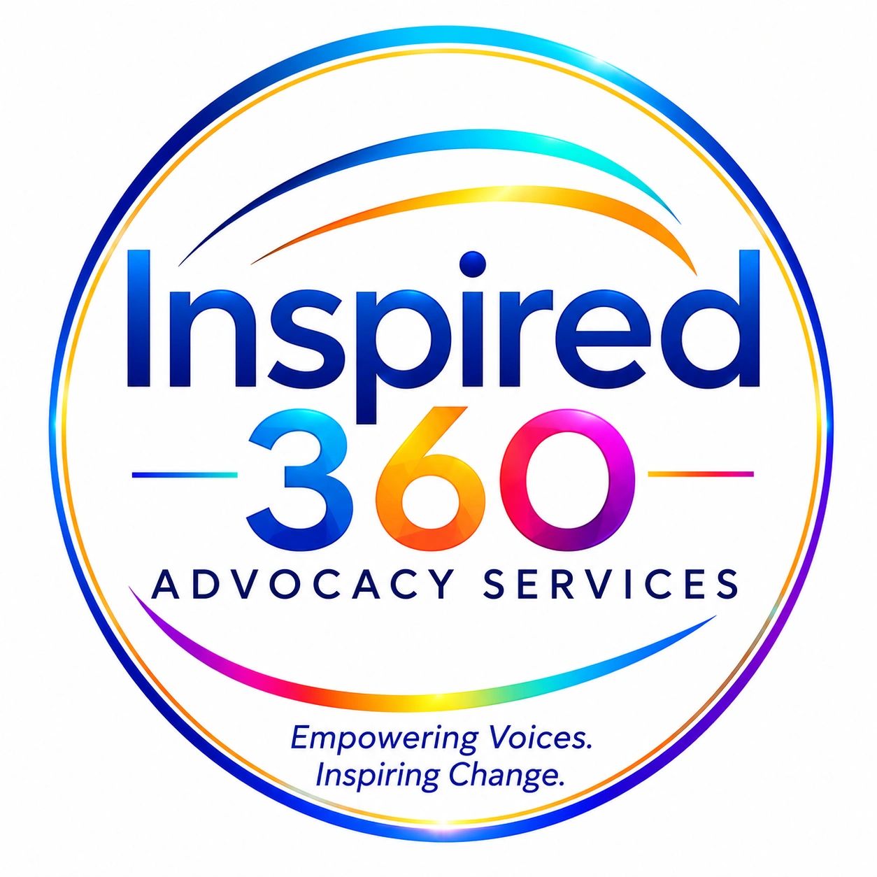 Logo of Inspired 360 Advocacy Services with vibrant colors.