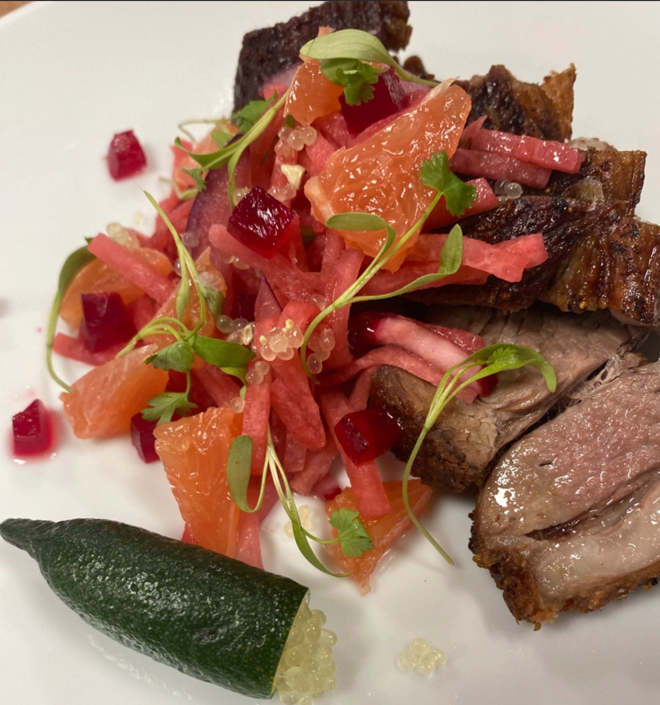 Duck with Grapefruit Salsa