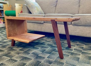 Mid-Century Cherry Coffee Table with Mahogany Legs