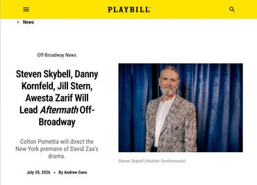 Playbill Off-Broadway News Steven Skybell, Danny Kornfeld, Jill Stern, Awesta Zarif Will Lead Afterm