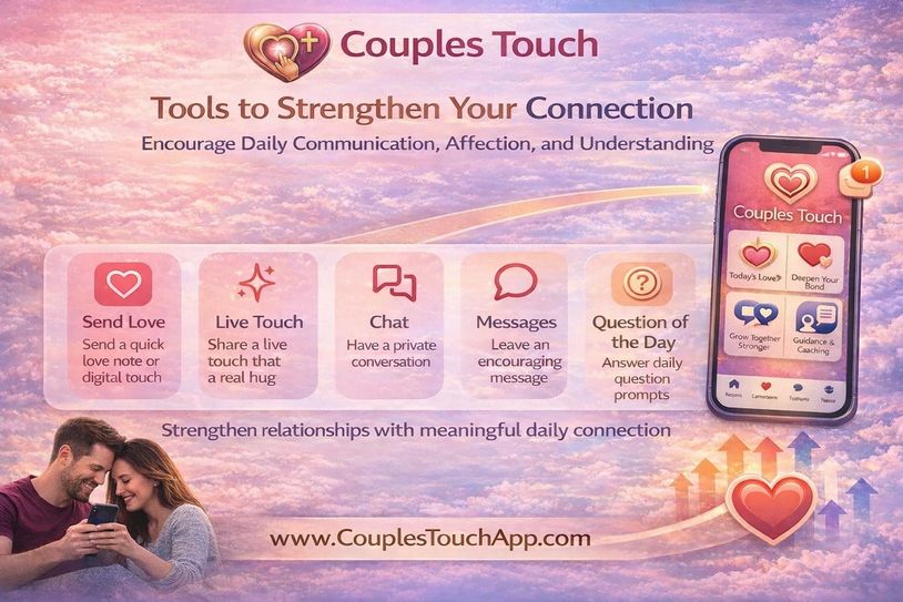 Couples Touch app promotes daily communication and affection for stronger relationships.