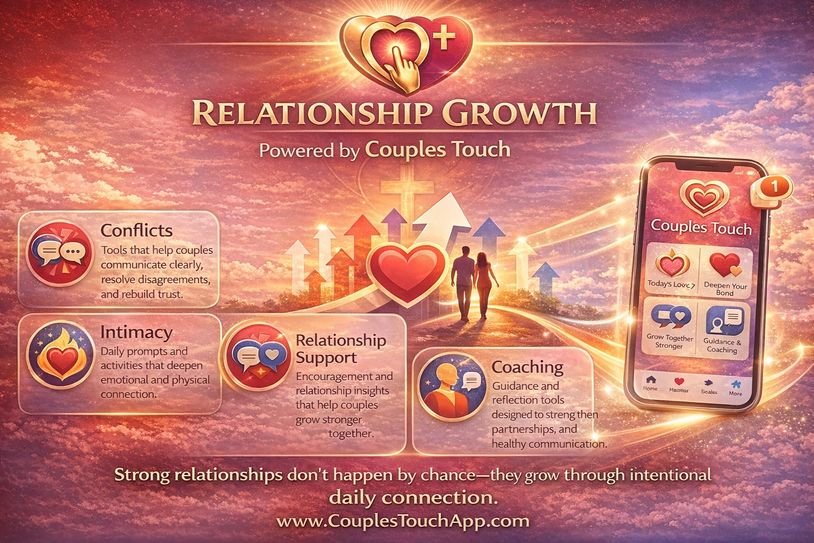 Couples Touch app promotes relationship growth through connection, intimacy, and support.