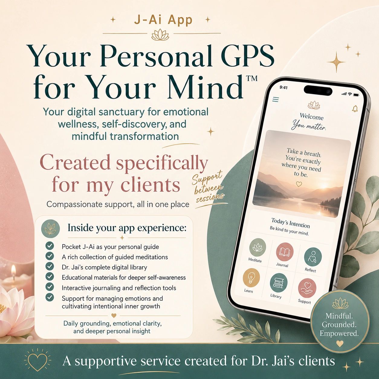 J-Ai App: Your personal GPS for emotional wellness and mindful transformation.
