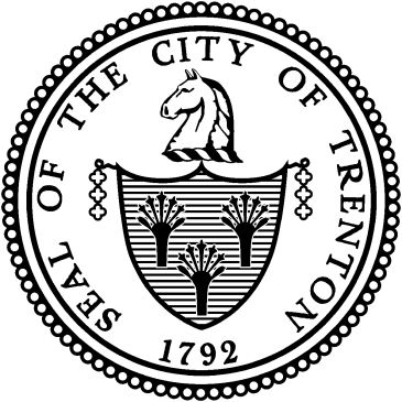 Seal of the City of Trenton featuring a horse's head and shield.