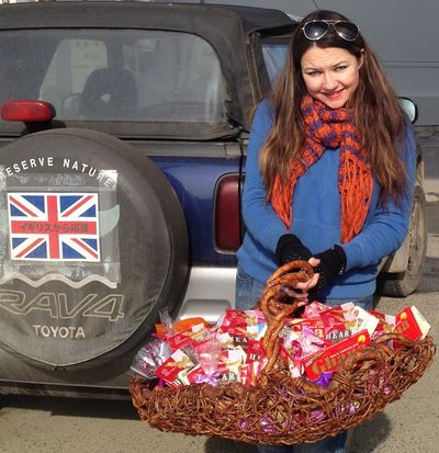 Caroline Pover on Valentine's Day on Oshika, 2012.