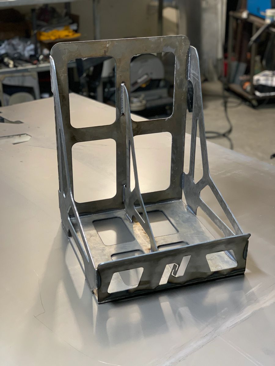 thumbnail image 2 of Dual Jerry Can Holder With Custom Name - Locking Mount For Race Trailer 2 of 3