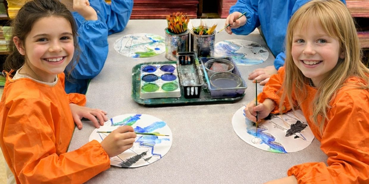 Students Working Artist Erin Leigh Boughamer Live Event Painting by Erin Leigh Studios Art workshops