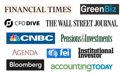 Financial Times, CFO Dive, Wall Street Journal, Pensions & Investments, CNBC, FEI, Institutional 