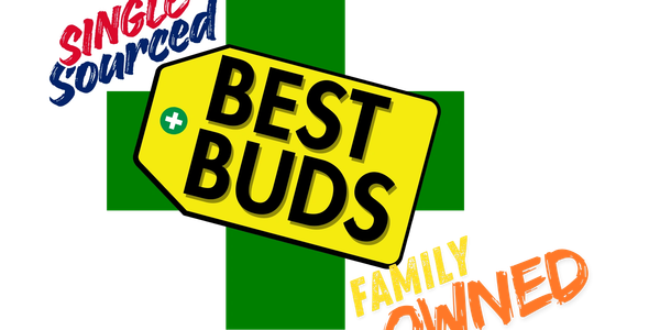 Logo with text: Single Sourced, Best Buds, Family Owned.