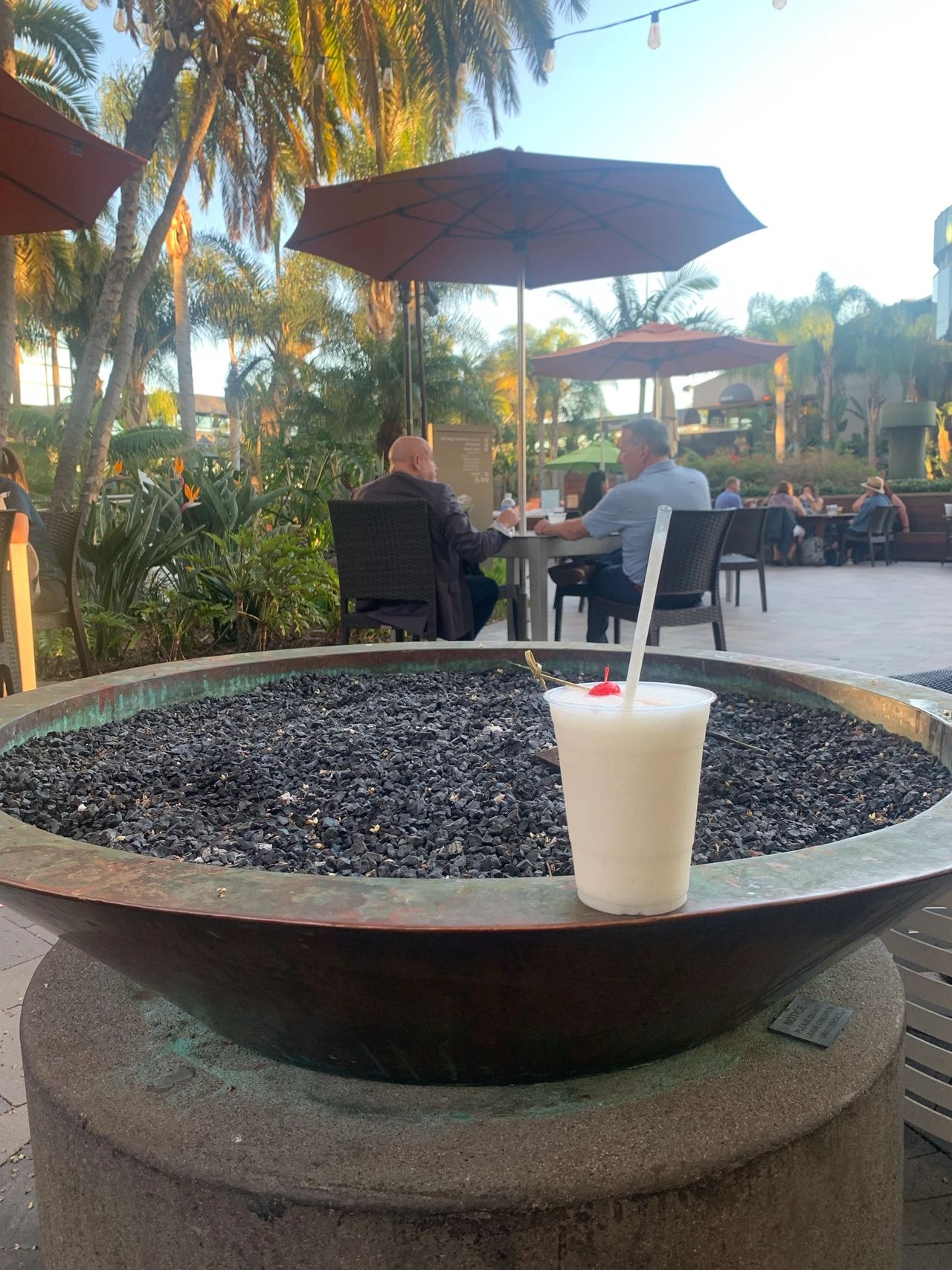 Sitting pool side with a Piña Colada at Marquis Marriott San Diego Marina