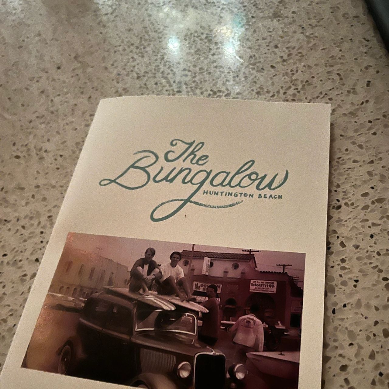 The Bungalow menu