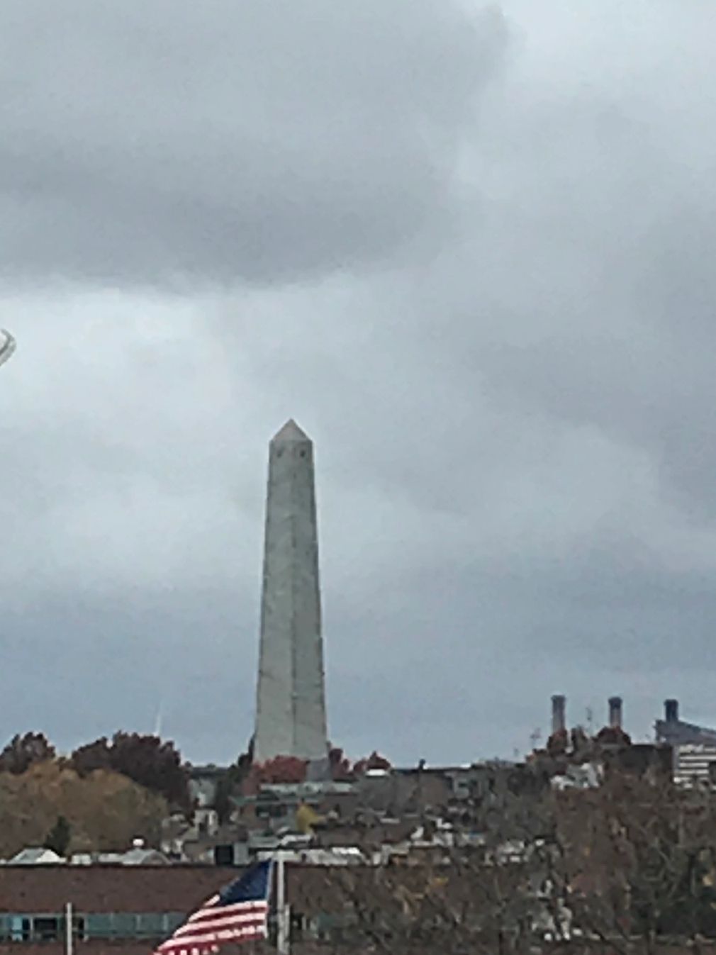 A distant shot of the Bunker Hill Monument