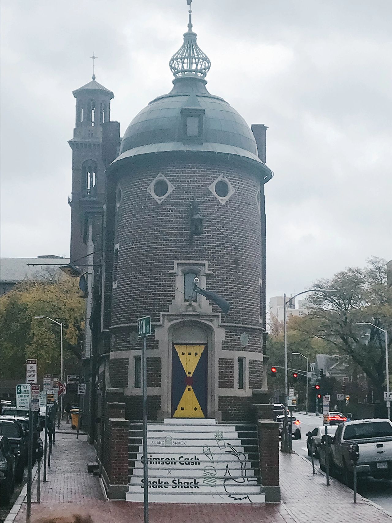 An exterior shot of the Harvard Lampoon