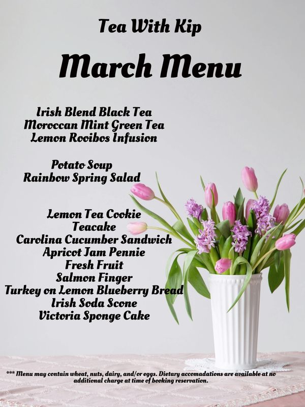 Spring is in the air! We have something for everyone in this menu. If you are celebrating St Patrick