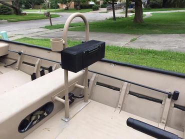 clamp-on storage console.