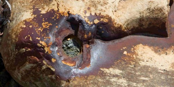 Man made alteration of a carbonate outcrop in Kananaskis, Alberta