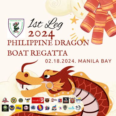Poster for the 1st Leg 2024 Philippine Dragon Boat Regatta at Manila Bay.