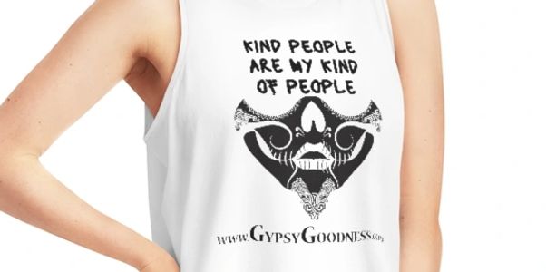 Kind people are my kind of people lady skull Women's  Stella Stanley Cropped Tank Top. 100% organic