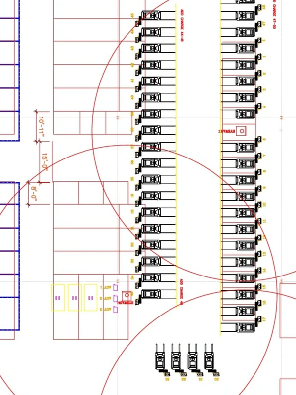 Charge Area Layout CAD Drawing