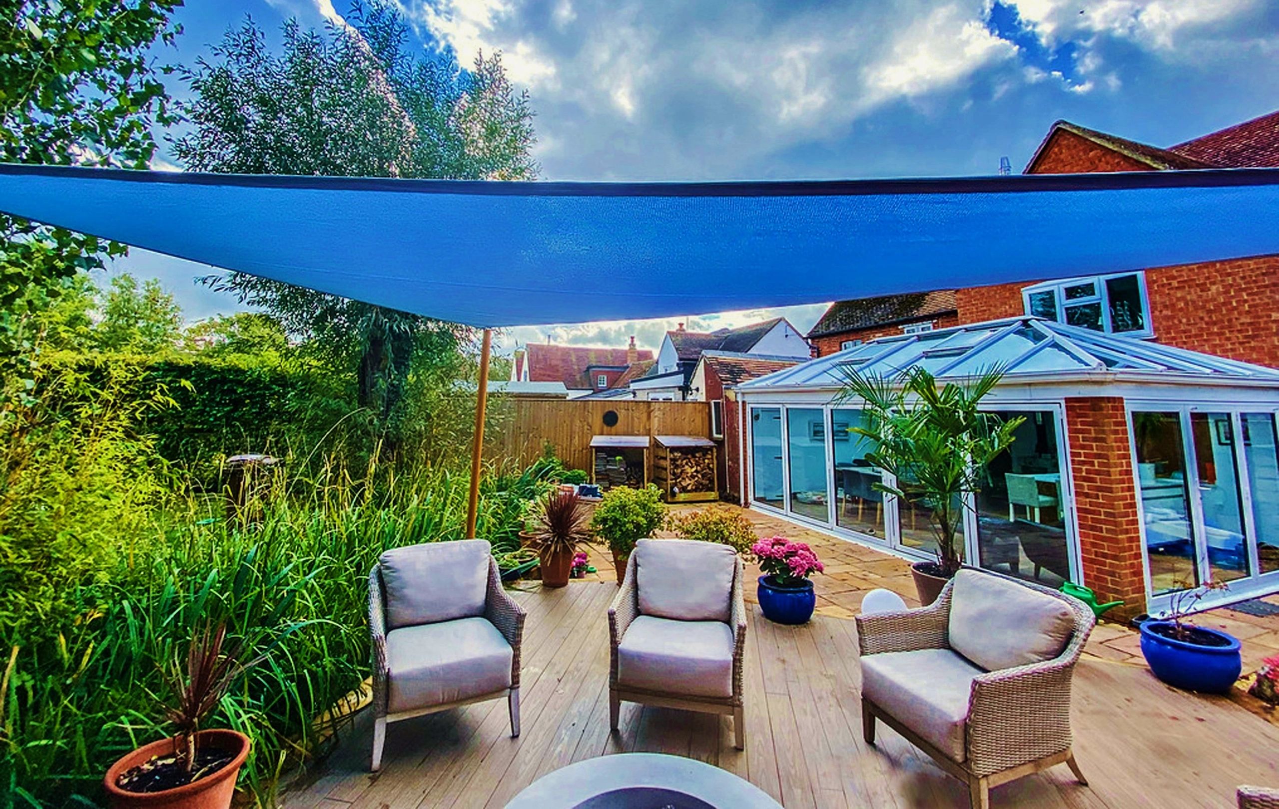 Shade Sail Awnings | Sail Shades | Patio and Garden Sun Shades ...