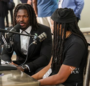 Aaron Alexander interviews with College Football Nation during the 2026 American Conference Kickoff 