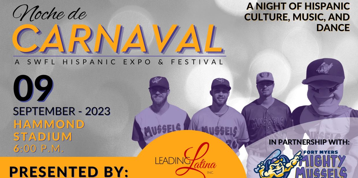 Flyer for Noche de Carnaval, a Hispanic culture night with music and dance, Sept 9, 2023.