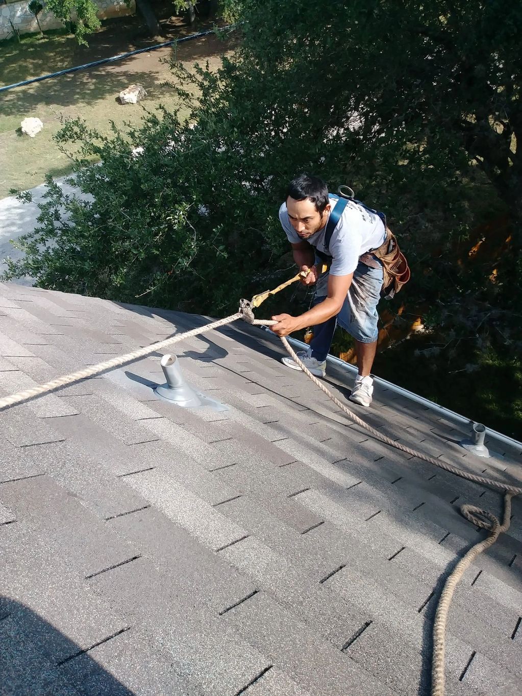 Safety is always first with our team! Safe Roofer.