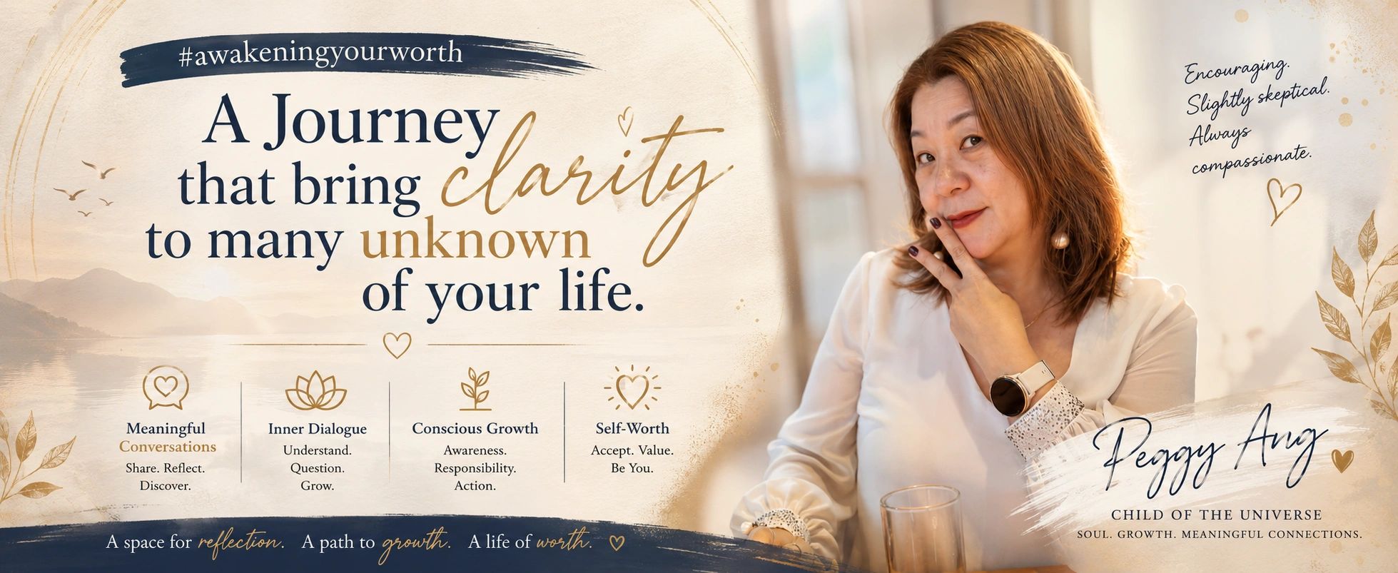 I’m Peggy Ang,   #AwakeningYourWorth - Inner Dialogue Coach. #peggyang57 