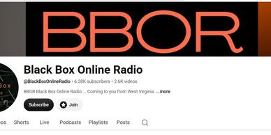 Black Box Online Radio YouTube channel header.