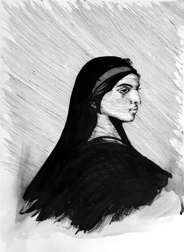 Pen drawing of a woman