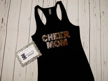 WMCC Cheer Mom Ombre Silver/Gold Spangle Bling Design Shirt
