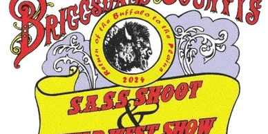 Vintage-style poster for a 2024 S.A.S.S. Shoot and Wild West Show event.