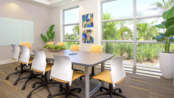 Interior picture of Bayview displaying a office/study area for the students
