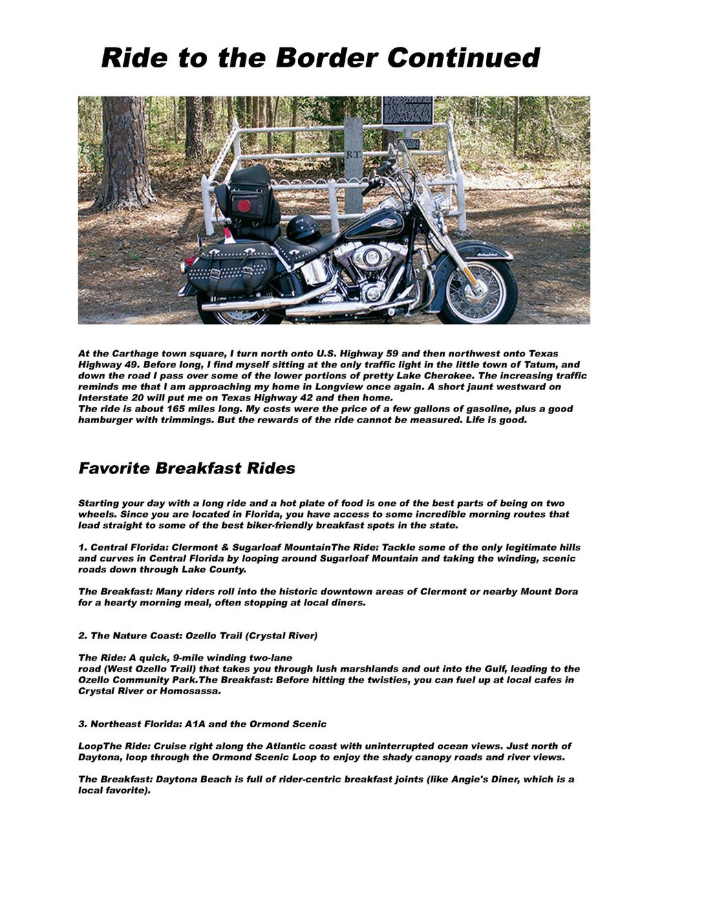 Ride to the Border Continued 