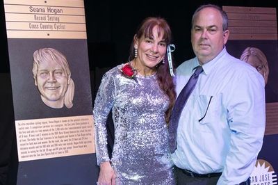 Seana Hogan with husband Pat Enright after the San Jose Sports Hall of Fame induction.