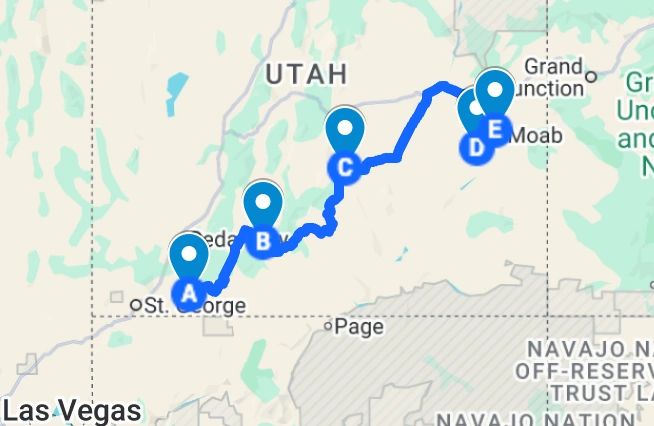 Best Driving Route for Visiting All of Utah's National Parks in One Trip