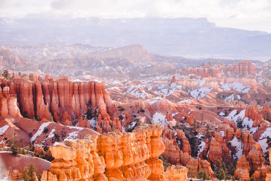 Snowy Golden Light after Sunrise in Bryce Canyon National Park Snowy Golden Light after Sunrise in Bryce Canyon National Park