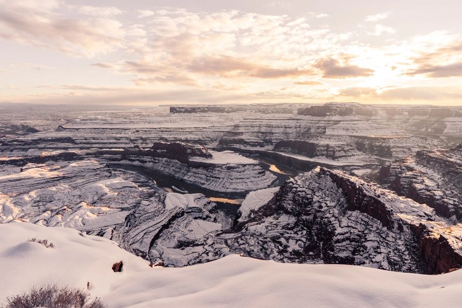 Snowy Golden Hour at Dead Horse Point State Park near Moab, Utah Snowy Golden Hour at Dead Horse Point State Park near Moab, Utah