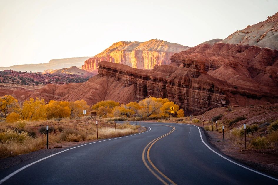 Fall Scenic Drive Through Capitol Reef National Park