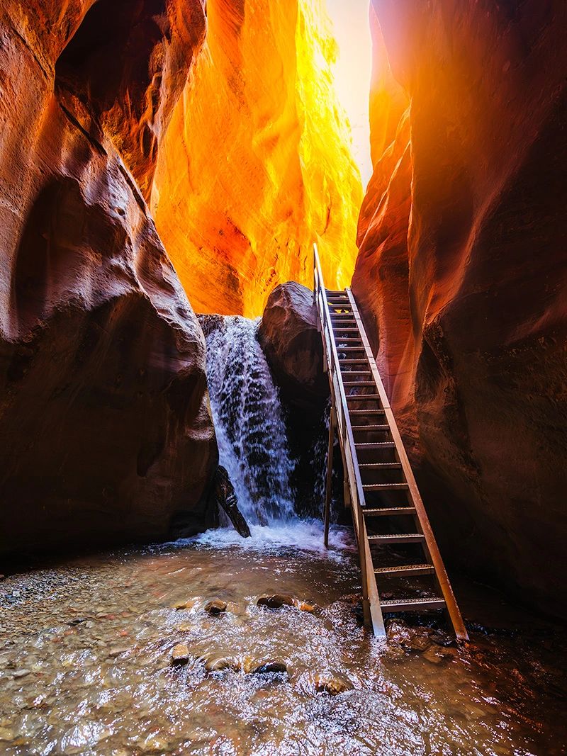 Kanaraville Falls at the end of the Slot Canyon