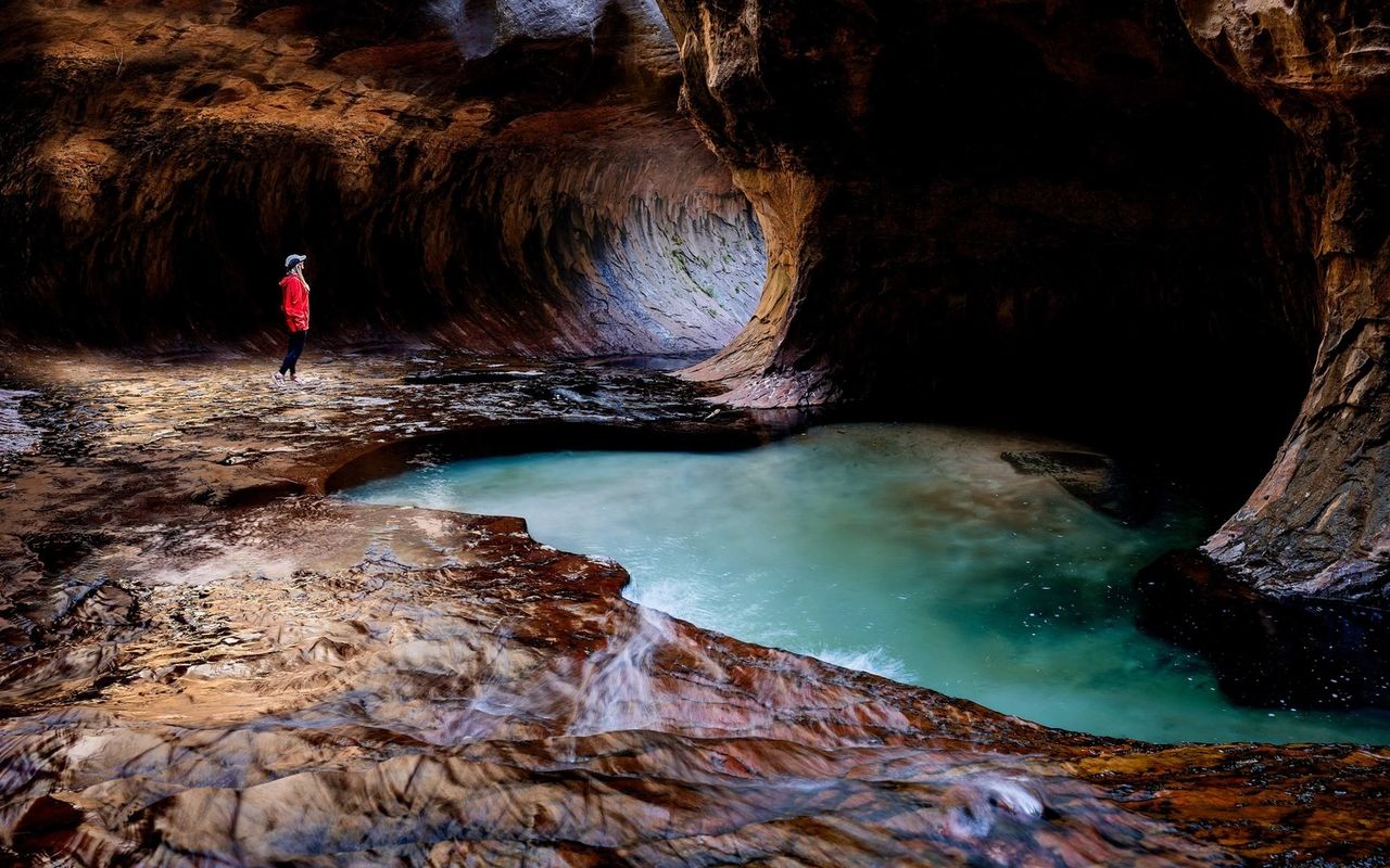 The main section of The Subway in Zion National Park